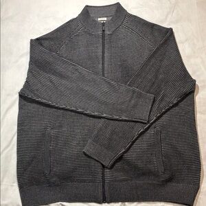Joseph Abboud Men’s 2X Gray Classic Fit Full Zip Sweater EUC